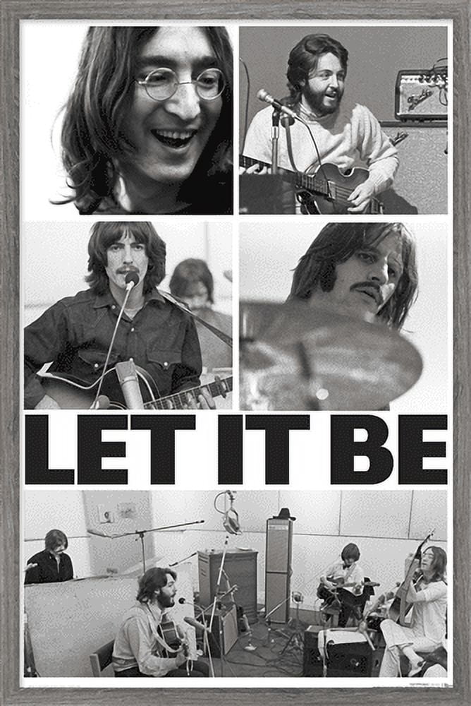 The Beatles - Let It Be Compilation Wall Poster, 22.375" x 34", Framed