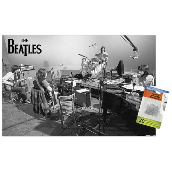 The Beatles - Let It Be Studio Wall Poster with Pushpins, 14.725" x 22.375"