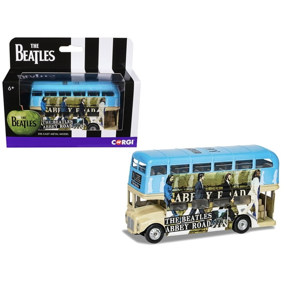 The Beatles London Double Decker Bus "Abbey Road" Blue and Beige Diecast Model Car by Corgi