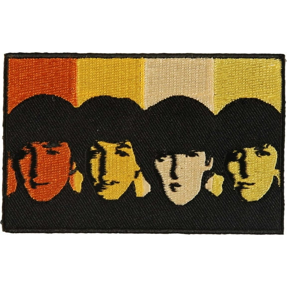 The Beatles Member Faces Patch Iconic Rock Band Embroidered Iron On