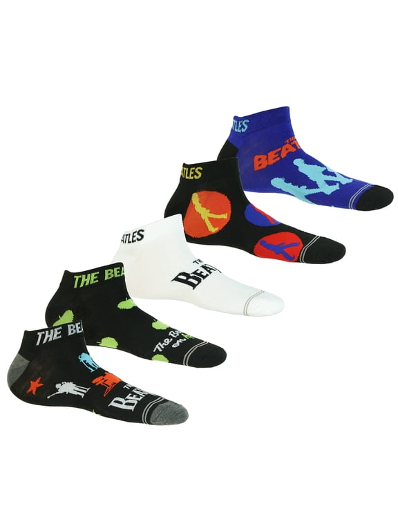 Men's Assorted Band Designs 5-Pack Low Cut Ankle Socks, 5 Pair