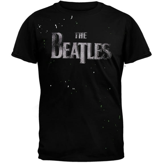 The Beatles Men's Logo Splatter Soft Short Sleeve T Shirt