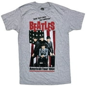The Beatles Men's Official Merchandise American Tour 1964 Vintage Tee T-Shirt (Medium, Heather Grey)