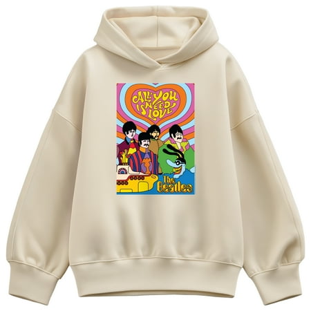 The Beatles - All You Need Is Love Oversized Fleece Hoodie Sweatshirt