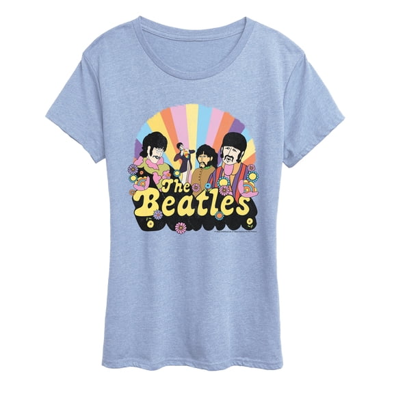 The Beatles - Retro Floral - Women's Short Sleeve Graphic T-Shirt