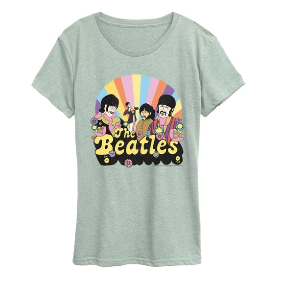 The Beatles - Retro Floral - Women's Short Sleeve Graphic T-Shirt