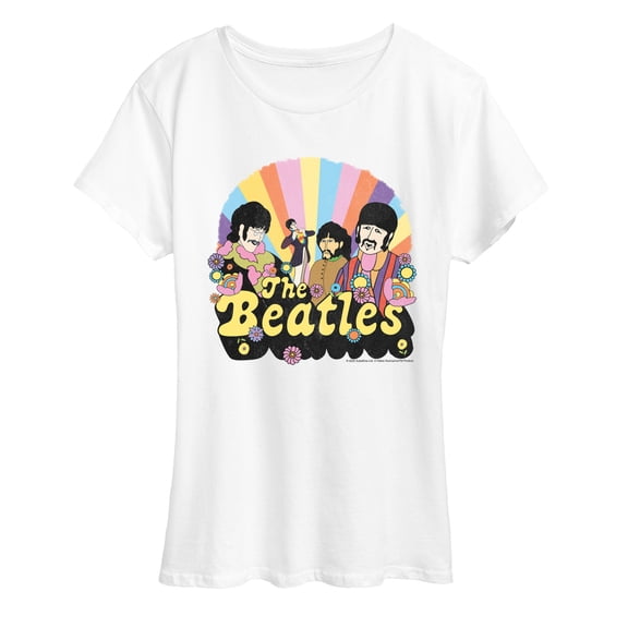 The Beatles - Retro Floral - Women's Short Sleeve Graphic T-Shirt