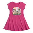 thumbnail image 1 of The Beatles - Retro Flower Illustration - Girls Fit And Flare Cap Sleeve Dress, 1 of 5