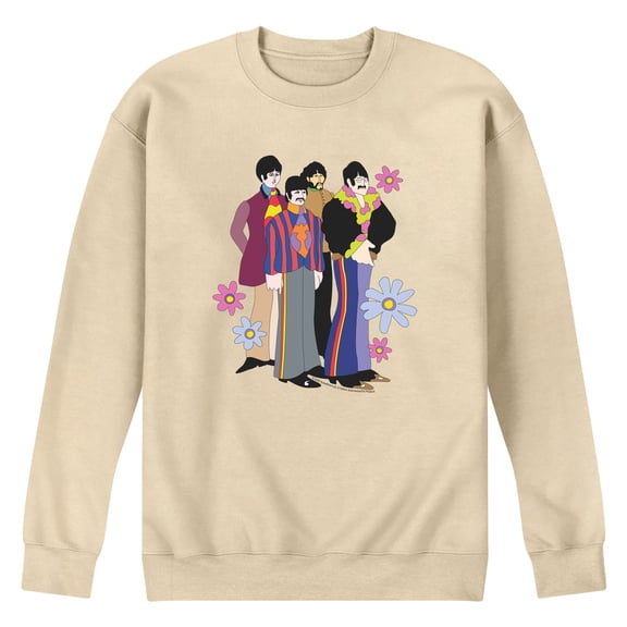 The Beatles - Retro Flowers - Men's Crew Fleece Sweatshirt