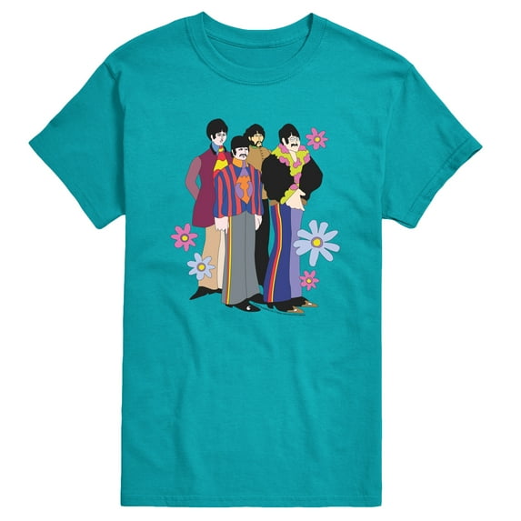 The Beatles - Retro Flowers - Men's Short Sleeve Graphic T-Shirt