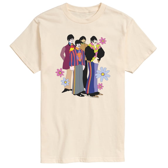 The Beatles - Retro Flowers Short Sleeve Graphic T-Shirt