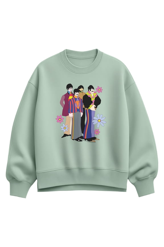 - Retro Flowers - Women's Oversized Fleece Crew Sweatshirt