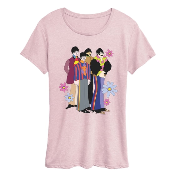 The Beatles - Retro Flowers - Women's Short Sleeve Graphic T-Shirt