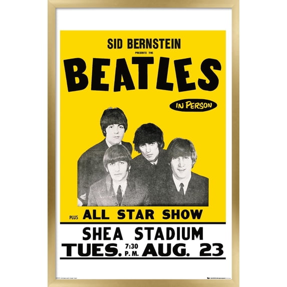 The Beatles - Shea Stadium Wall Poster, 22.375" x 34", Framed