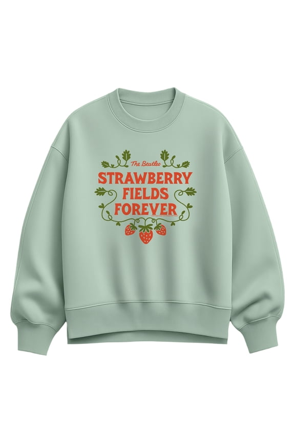 - Strawberry Fields Forever - Women's Oversized Fleece Crew Sweatshirt