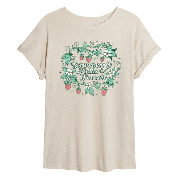 The Beatles - Strawberry Fields Forever - Women's Oversized Graphic T-Shirt