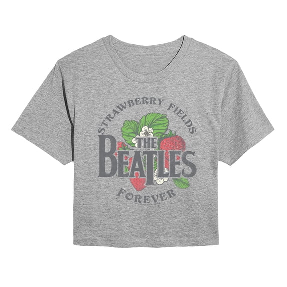 The Beatles - Strawberry Fields - Juniors Cropped Graphic T-Shirt