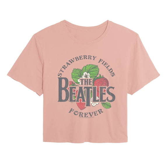 The Beatles - Strawberry Fields - Juniors Cropped Graphic T-Shirt