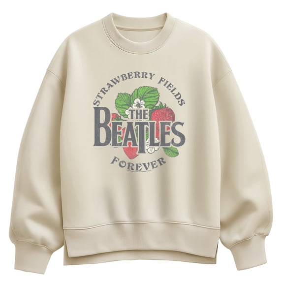 The Beatles - Strawberry Fields Women's Oversized Fleece Crew Sweatshirt