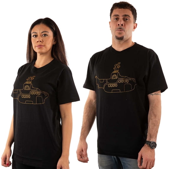 The Beatles T Shirt Diamante Yellow Submarine Logo new Official Unisex Black
