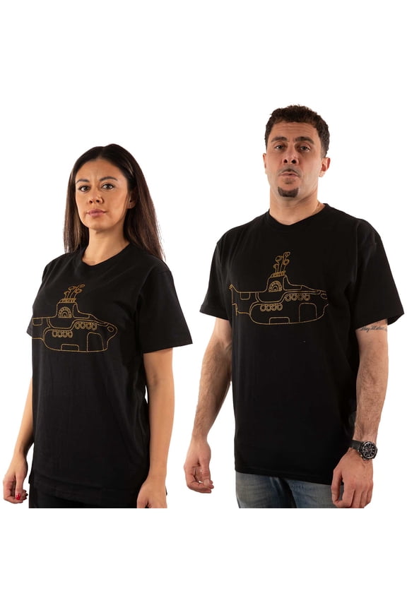 The Beatles T Shirt Diamante Yellow Submarine Logo new Official Unisex Black