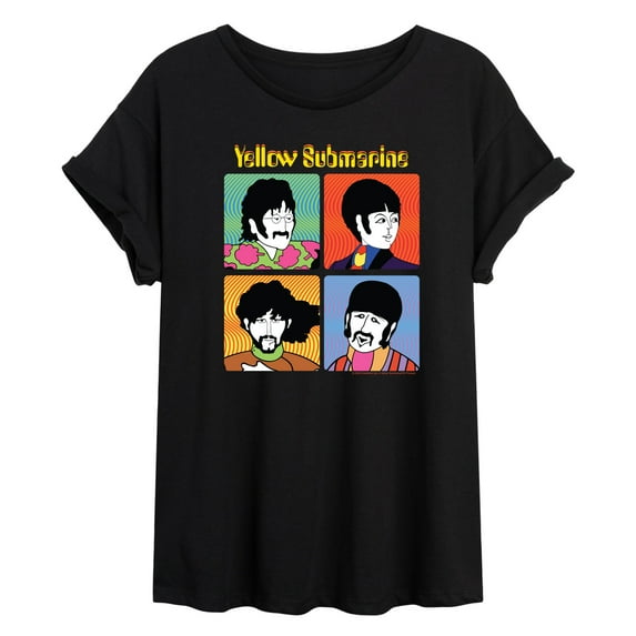 The Beatles - Trippy Times - Juniors Oversized Graphic T-Shirt