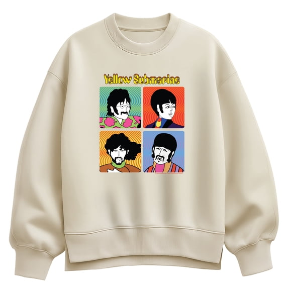 The Beatles - Trippy Times Women's Oversized Fleece Crew Sweatshirt