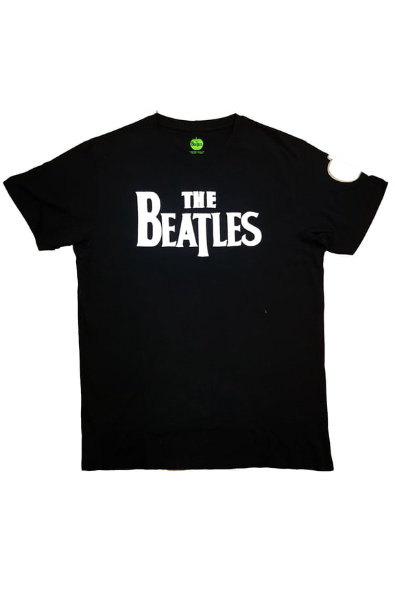 The Beatles Unisex Applique T-Shirt Drop T Logo (X-Large)