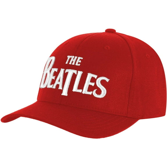 The Beatles Unisex Baseball Cap: White Drop T Logo (Red)