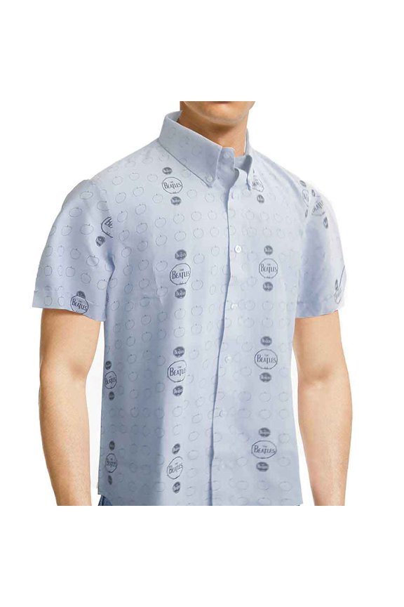 The Beatles Unisex Casual Shirt Drum and Apples (All Over Print) (Medium)