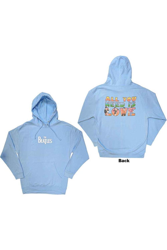The Beatles Unisex Pullover Hoodie: All You Need Is Love (Back Print) (Medium)