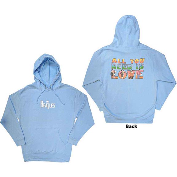The Beatles Unisex Pullover Hoodie: All You Need Is Love (Back Print) (X-Large)