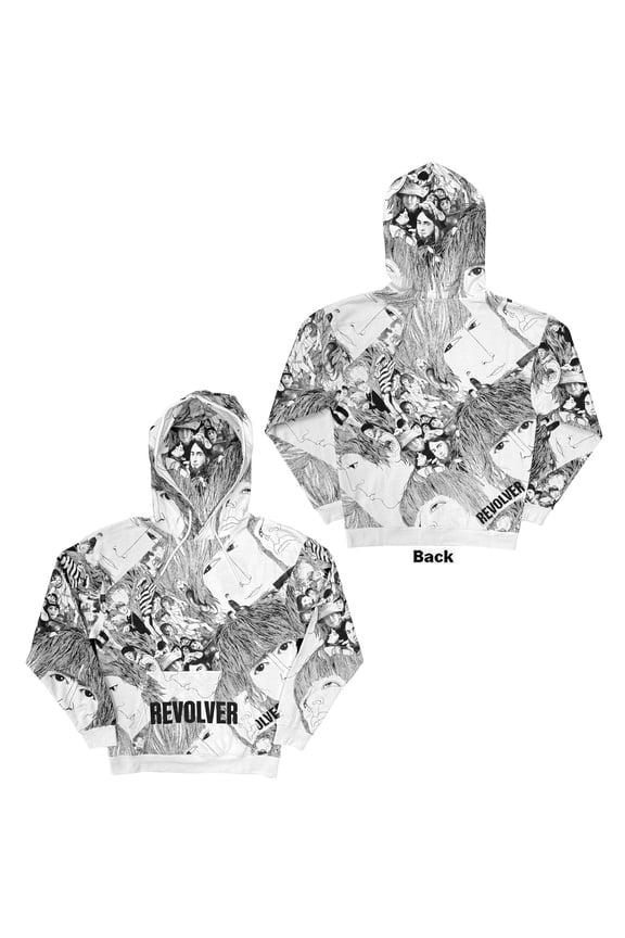 The Beatles Unisex Pullover Hoodie: Revolver (White) (All Over Print)