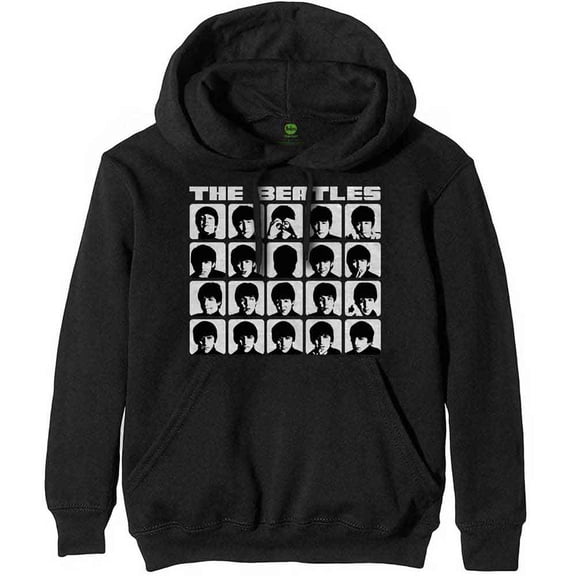 The Beatles Unisex Pullover Hoodie Sweatshirt Hard Days Night Faces Mono (Small)