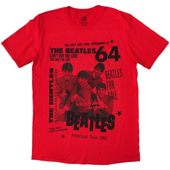 The Beatles Unisex T-Shirt 1964 (Red) (XX-Large)