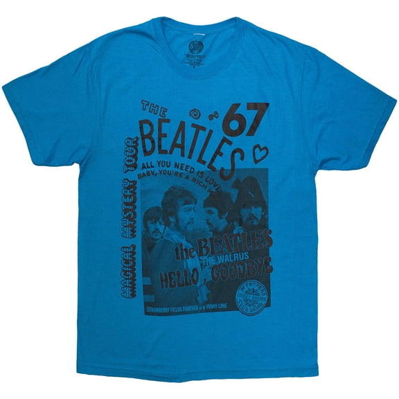 The Beatles Unisex T-Shirt 1967 (Blue) (Medium)