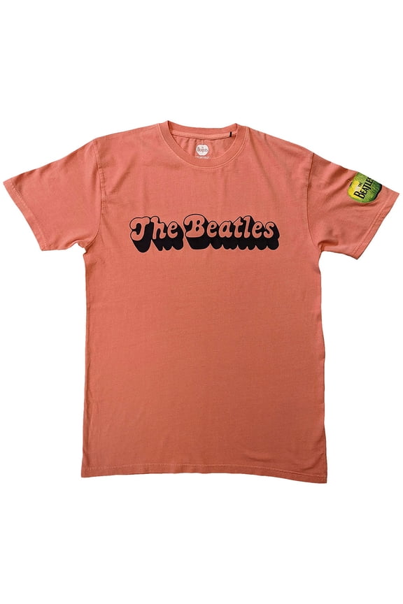 The Beatles Unisex T-Shirt 70s Logo (Red) (Sleeve Print & Wash Collection)