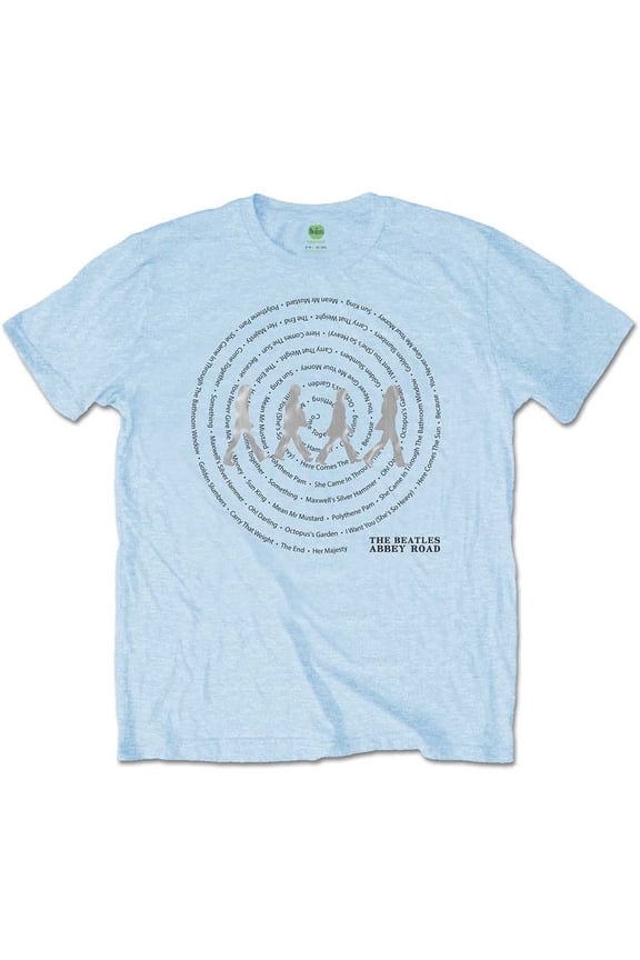 The Beatles Unisex T-Shirt Abbey Road Songs Swirl (Foiled) (Large)