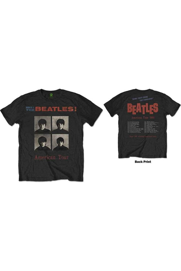 The Beatles Unisex T-Shirt American Tour 1964 (Back Print) (Small)