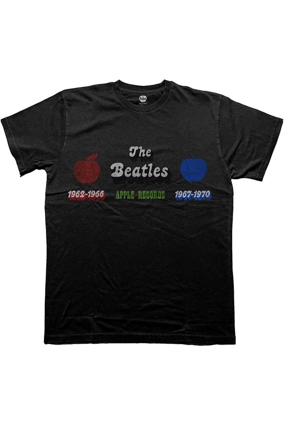 The Beatles Unisex T-Shirt: Apple Years Red & Blue (X-Large)