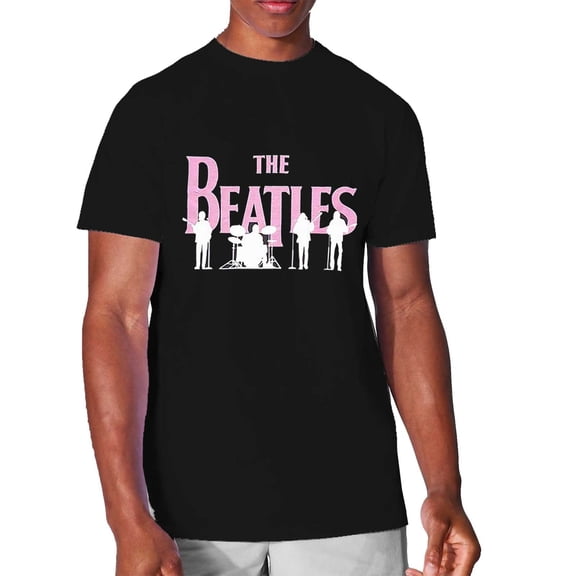 The Beatles Unisex T-Shirt Band Silhouettes (Puff Print) (Medium)