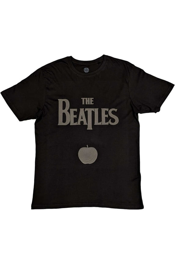 The Beatles Unisex T-Shirt Drop T Logo & Apple (Hi-Build) (Medium)