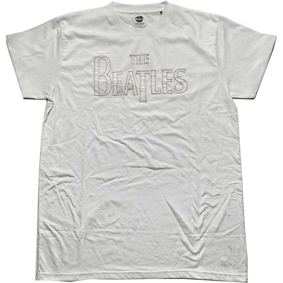 The Beatles Unisex T-Shirt Drop T Logo (Embroidered) (X-Large)