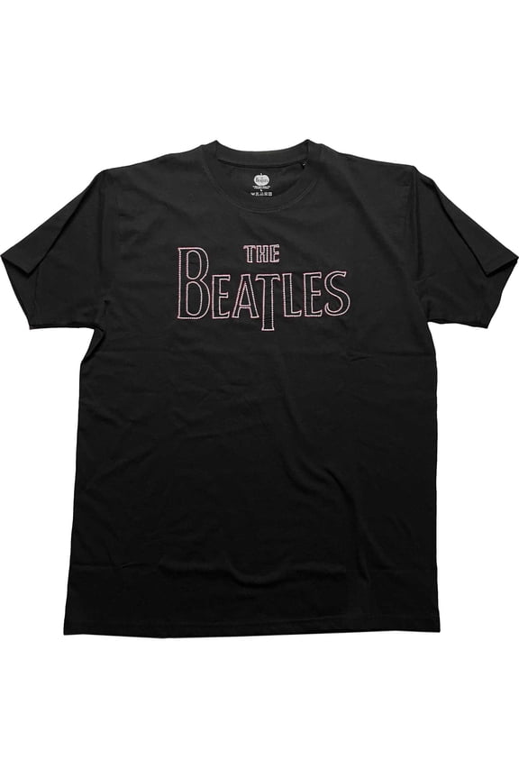 The Beatles Unisex T-Shirt Drop T Logo (Embroidered) (XX-Large)
