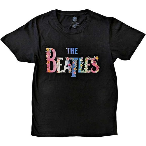 The Beatles Unisex T-Shirt: Floral Logo (Large)