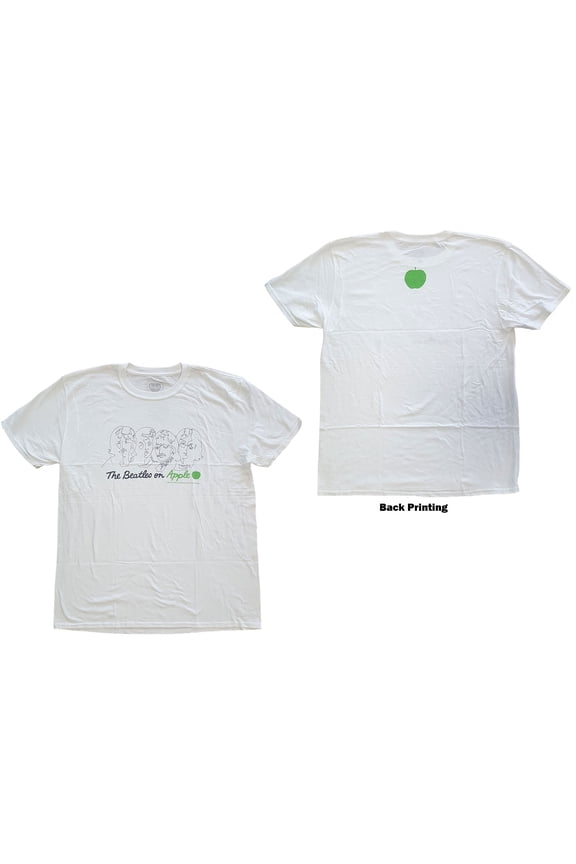 The Beatles Unisex T-Shirt On Apple (Back Print) (Large)