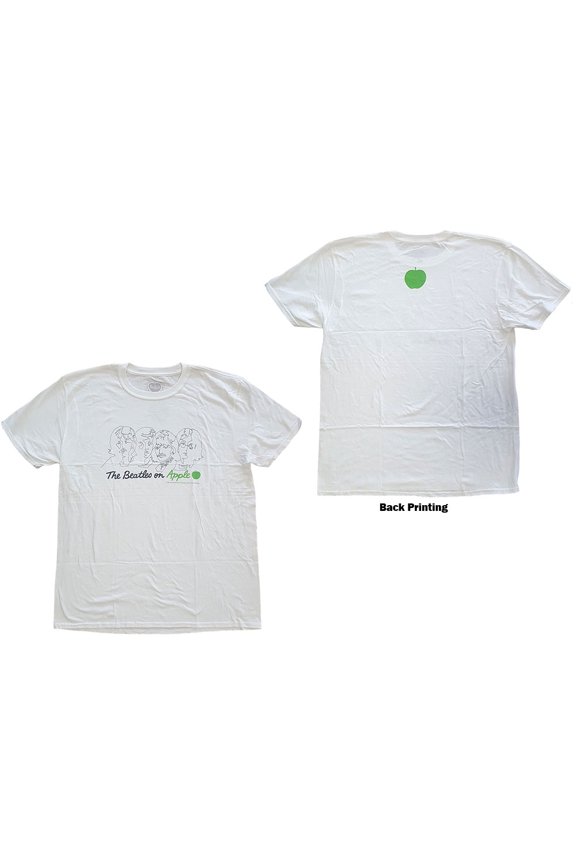 The Beatles Unisex T-Shirt On Apple (Back Print) (X-Large)