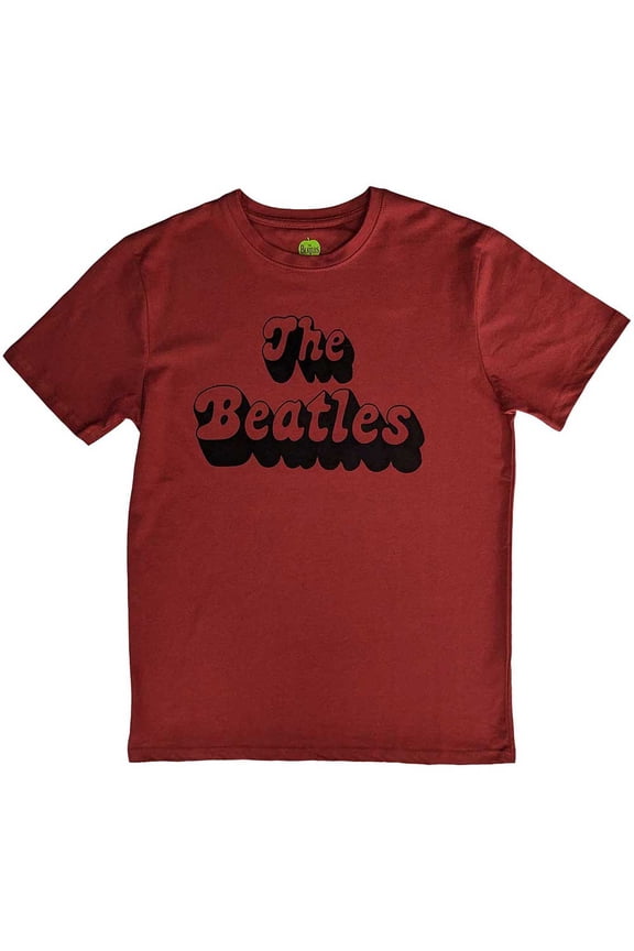 The Beatles Unisex T-Shirt: Text Logo Shadow (Large)