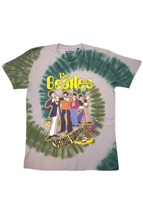The Beatles Unisex T-Shirt: Yellow Submarine Band In Line (Wash Collection) (X-Large)