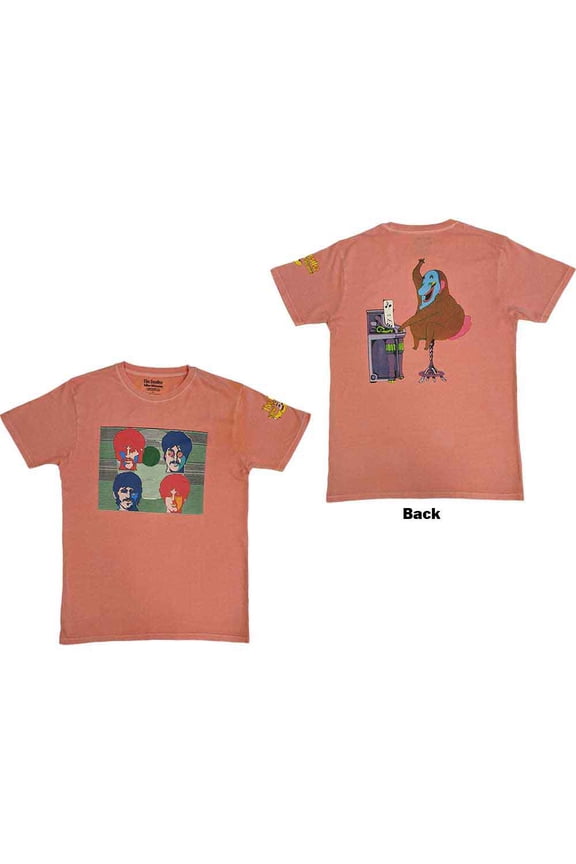 The Beatles Unisex T-Shirt: Yellow Submarine Magic Piano (Back Print) (Medium)